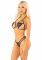 Комплект з перлинною ниткою Leg Avenue Open Cup Bra and Pearl String One Size, Black