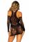 Мінісукня Leg Avenue Mini dress and matching gloves, One Size, чорна, мітенки в комплекті