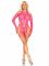 Бодістокінг Leg Avenue Fishnet Garter Harness and Teddy One Size Neon Pink