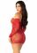 Мінісукня із сітки з мереживними акцентами Leg Avenue Seamless Off The Shoulder Mini Dress One Size, Red