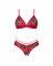 Комплект Obsessive Ms Merrilo 2-pcs set, M/L, м’який бюстгальтер та трусики з доступом і з помпоном