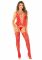 Комплект мереживний Leg Avenue Cami Garter One Size, Red, корсет із панчохами та стрінгами