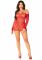 Мінісукня із сітки з мереживними акцентами Leg Avenue Seamless Off The Shoulder Mini Dress One Size, Red