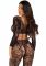 Комплект Leg Avenue Crop top & footless tights, One Size, чорний, кроп-топ та колготки без стопи