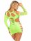 Мінісукня Leg Avenue Shredded cut-out mini dress, One Size, салатова, фігурні вирізи
