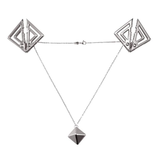 Затискачі для сосків з важкою підвіскою LOCKINK Adjustable Nipple Clamps with Heavy Pendant, під срібло