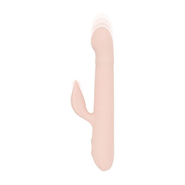 Вібратор-кролик із пульсацією Good Vibes Only – SHAI Thrusting Vibrator Soft Silicone – Pink, 3 мотори