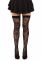 Панчохи Leg Avenue Wild rose net thigh highs, One Size, чорні, широка резинка, малюнок-троянди