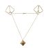 SX0844 Затискачі для сосків з важкою підвіскою LOCKINK Nipple Clamps with Heavy Pendant, золотисті