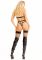 Боді-портупея Leg Avenue Patent Leather Harness Teddy M, лакові ремені з чокером