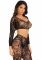 Комплект Leg Avenue Crop top & footless tights, One Size, чорний, кроп-топ та колготки без стопи