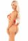 Комплект з перлинною ниткою Leg Avenue Open Cup Bra and Pearl String One Size, Red