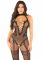 Бодістокінг з доступом Leg Avenue Crotchless Bodystocking with Heart One Size, Black, декольте