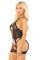 Комплект з гартерами Leg Avenue Heart Net Cami One Size, Black, трусики
