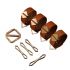 Набір фіксаторів для рук та ніг LOCKINK Hogtie Set, коричневий, ремені з натуральної шкіри