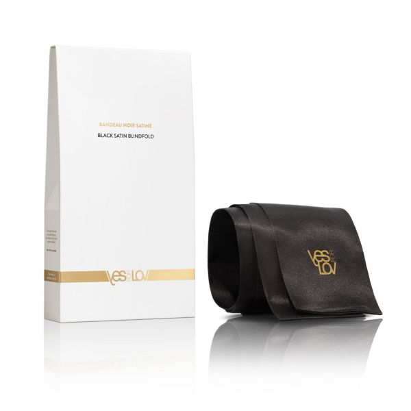 Сатинова пов'язка на очі YESforLOV BLACK SATIN BLINDFOLD (м'яте паковання!!!)
