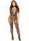 Бодістокінг з доступом Leg Avenue Crotchless Bodystocking with Heart One Size, Black, декольте