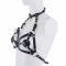 Портупея на грудь LOCKINK SEVANDA Queen Chest Harness with Removable Bra, чорна, зі знімними пестис