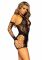Мінісукня Leg Avenue Mini dress and matching gloves, One Size, чорна, мітенки в комплекті