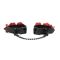 Наручники Liebe Seele Flower Rhythm - Black and Red Leather Flowers Hand Cuffs (м'яте паковання!!!)