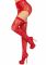 Комплект Leg Avenue Lace thigh highs & garterbelt, One Size, червоний, панчохи та пояс з пажами