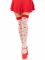 Панчохи Leg Avenue Polka Dot Mushroom Thigh Highs, One Size, біло-червоні, на резинці, малюнок — гриби