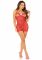 Сорочка із сердечками Leg Avenue Mini Heart Trimmed Net Chemise One Size, Red