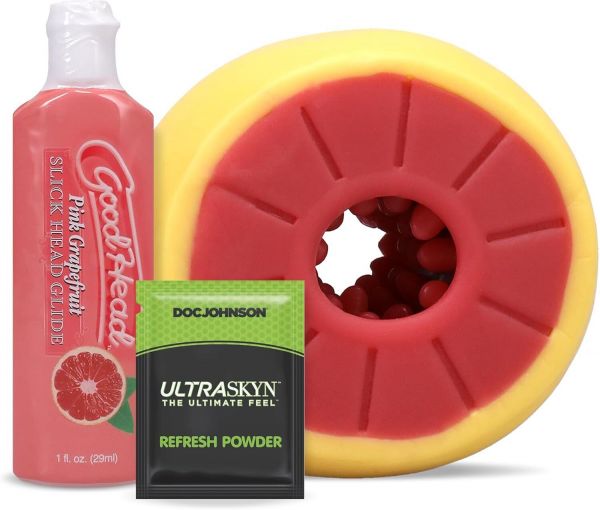Набір для мінету Doc Johnson GoodHead Grapefruit Blowjob Set - Yellow (м'яте паковання!!!)