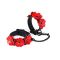 Наручники Liebe Seele Flower Rhythm - Black and Red Leather Flowers Hand Cuffs (м'яте паковання!!!)