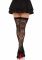 Панчохи Leg Avenue Wild rose net thigh highs, One Size, чорні, широка резинка, малюнок-троянди