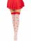 Панчохи Leg Avenue Polka Dot Mushroom Thigh Highs, One Size, біло-червоні, на резинці, малюнок — гриби