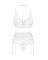Комплект Obsessive Premisis White 3-pcs crotchless set 2XL/3X