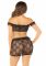 Мереживний комплект ліф і спідниця Leg Avenue Bow Net Ruffle Trimmed One Size, Black