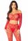 Комплект топ і легінси Leg Avenue Off The Shoulder, One Size, Red, довгий рукав