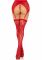 Комплект Leg Avenue Lace thigh highs & garterbelt, One Size, червоний, панчохи та пояс з пажами