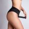Трусики-бразиліана з фіксацією дилдо Strap-On-Me Harness Lingerie Idole – XL – Black, високі