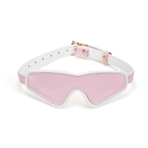 Шкіряна маска на очі Liebe Seele White & Pink Fairy Goat Leather Blindfold