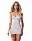 Бебі-дол Obsessive Arrowel White chemise S/M, з декоративним чокером та гартерами