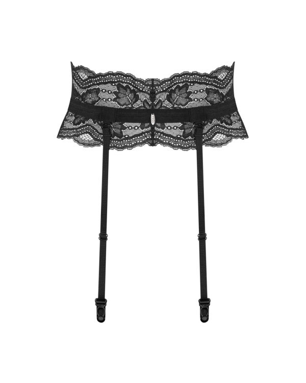 Пояс для панчіх Obsessive Nutris garter belt, M/L, мереживний, з довгими пажами
