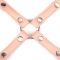 Хрестовина для фіксації Liebe Seele Dark Candy Pink Hogtie, з кільцем, 4 карабіни
