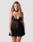 Бебі-дол Obsessive Donarella babydoll & thong, XS/S, мереживний ліф, чокер та стрінги в комплекті