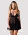 Бебі-дол Obsessive Donarella babydoll & thong, XS/S, мереживний ліф, чокер та стрінги в комплекті