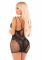 Еротична мінісукня Leg Avenue Lace and Net Mini Dress, Black, One Size, ажурна, відкрита спина