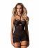 Бебі-дол Obsessive Arrowel Black chemise S/M, з декоративним чокером та гартерами