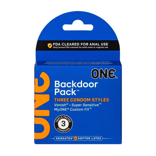 Презервативи ONE Backdoor 3 шт, картонна коробка (м'яте паковання!!!)