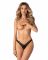 Трусики-стрінги з мереживом Obsessive Arrowel Black crotchless thong S/M