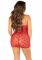 Сорочка із сердечками Leg Avenue Mini Heart Trimmed Net Chemise One Size, Red