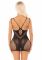 Еротична мінісукня Leg Avenue Lace and Net Mini Dress, Black, One Size, ажурна, відкрита спина