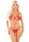 Комплект з перлинною ниткою Leg Avenue Open Cup Bra and Pearl String One Size, Red