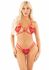 Комплект з перлинною ниткою Leg Avenue Open Cup Bra and Pearl String One Size, Red